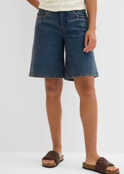 bonprix bonprix Bermudas vaqueras de talle medio azul piedra-beige nuevo usado Best
