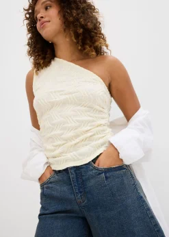 bonprix bonprix Bermudas vaqueras de talle medio azul piedra-beige nuevo usado Best