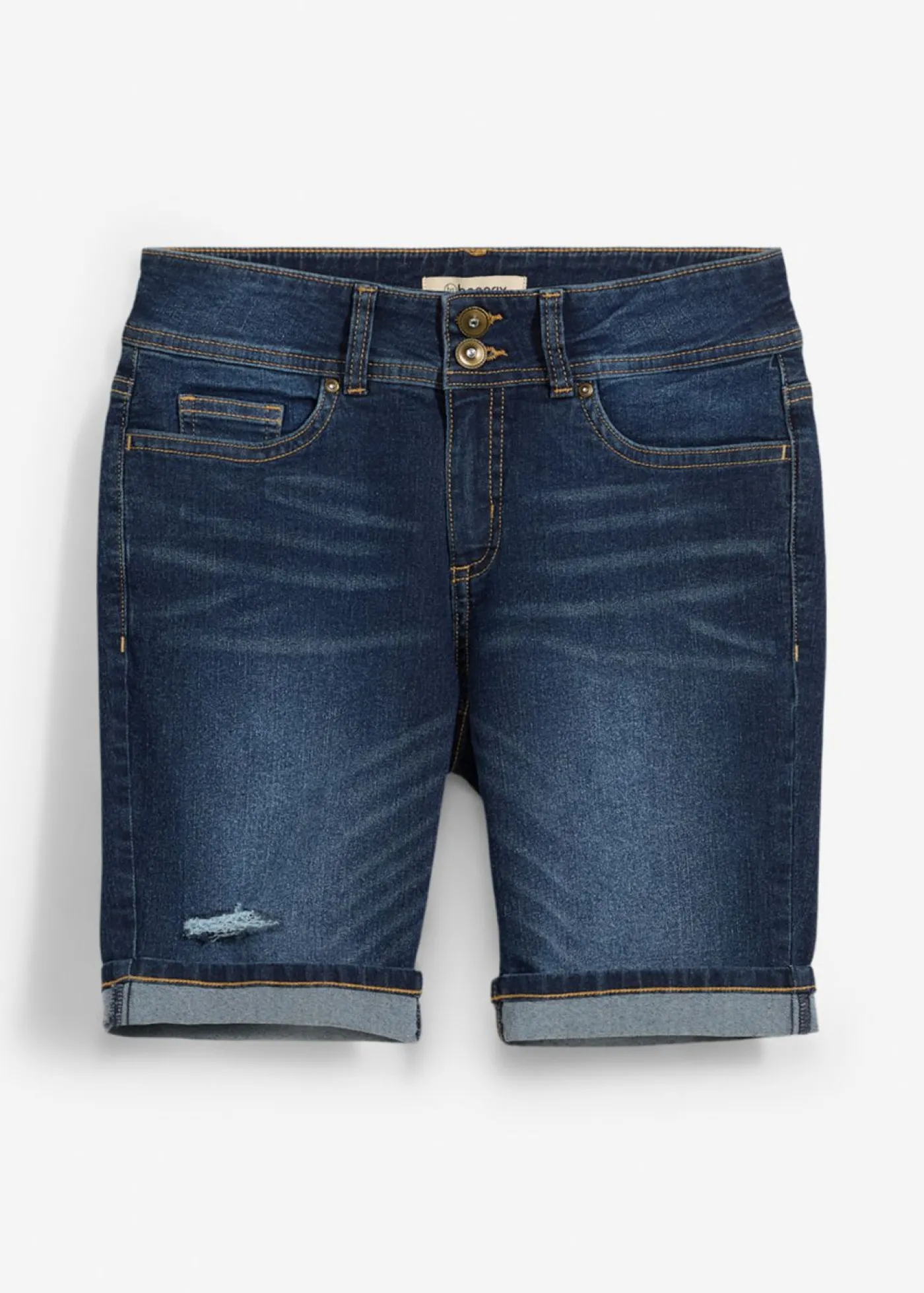 bonprix bonprix Bermudas vaqueras de talle medio denim oscuro New