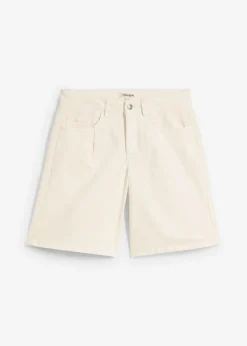 bonprix bonprix Bermudas vaqueras de talle medio Beige natural Hot