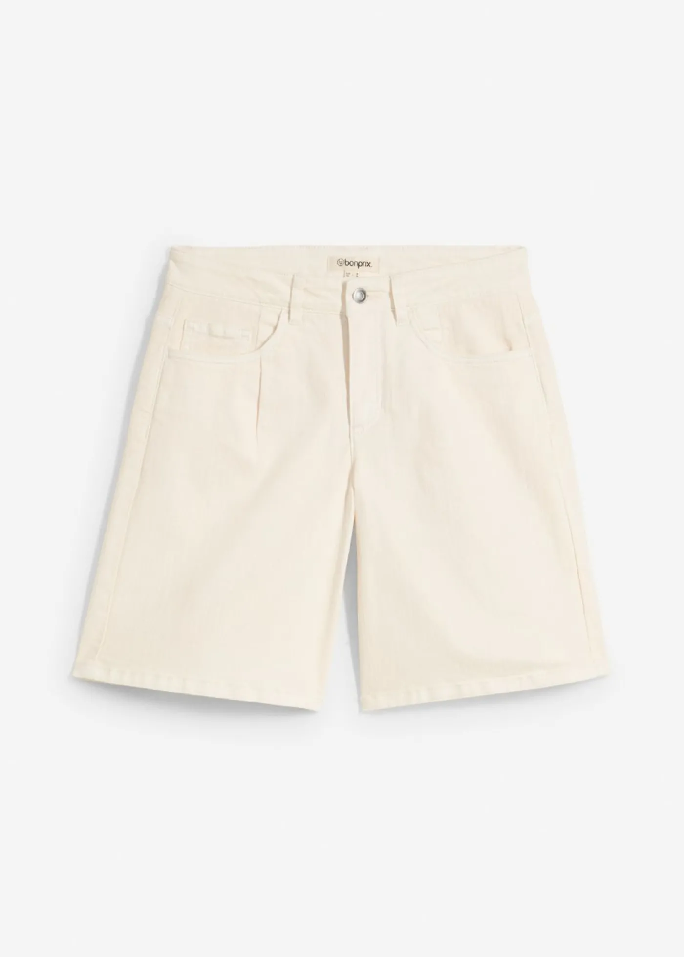bonprix bonprix Bermudas vaqueras de talle medio Beige natural Hot