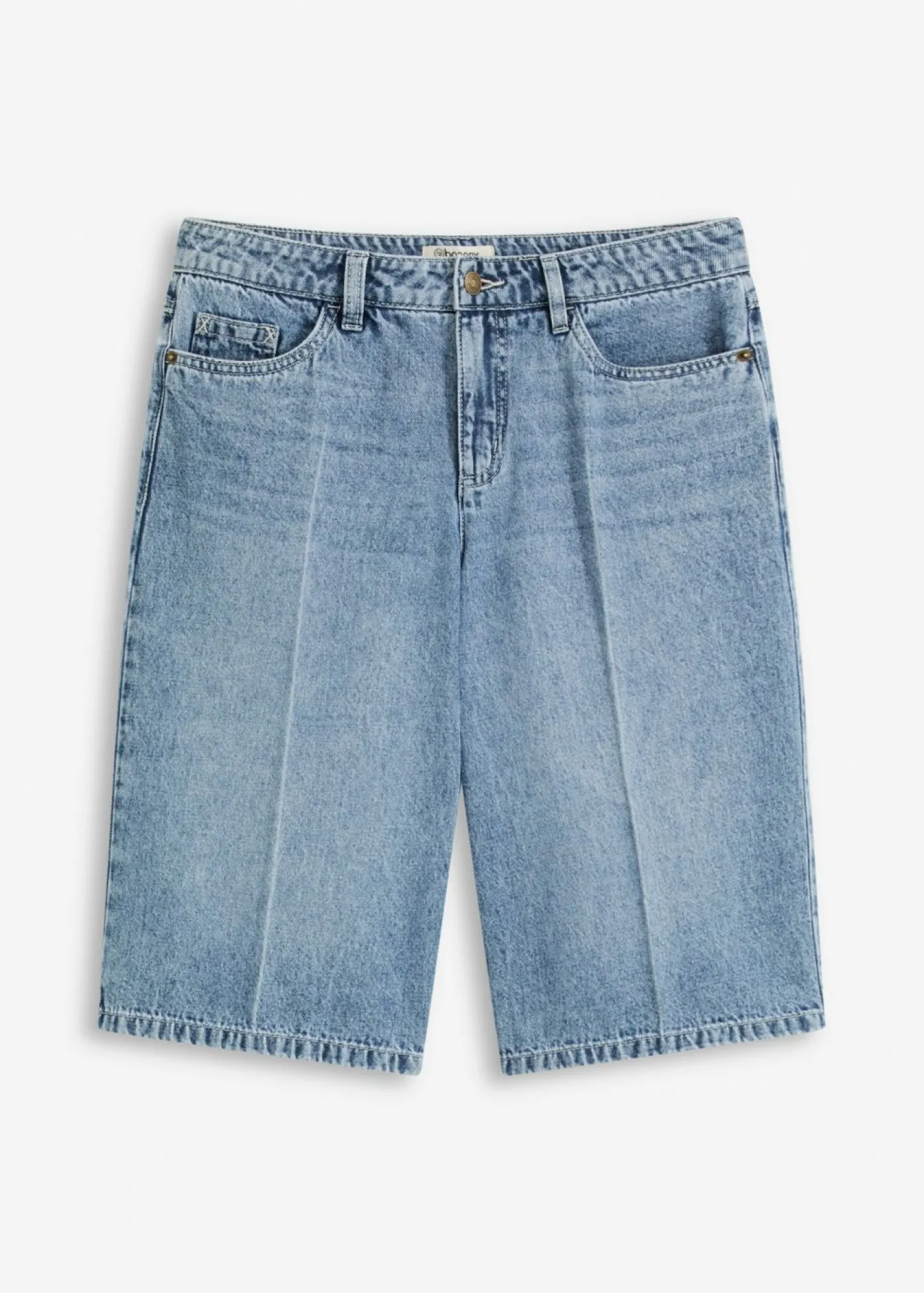 bonprix bonprix Bermudas vaqueras mid waist, low stretch Denim desgastado Discount