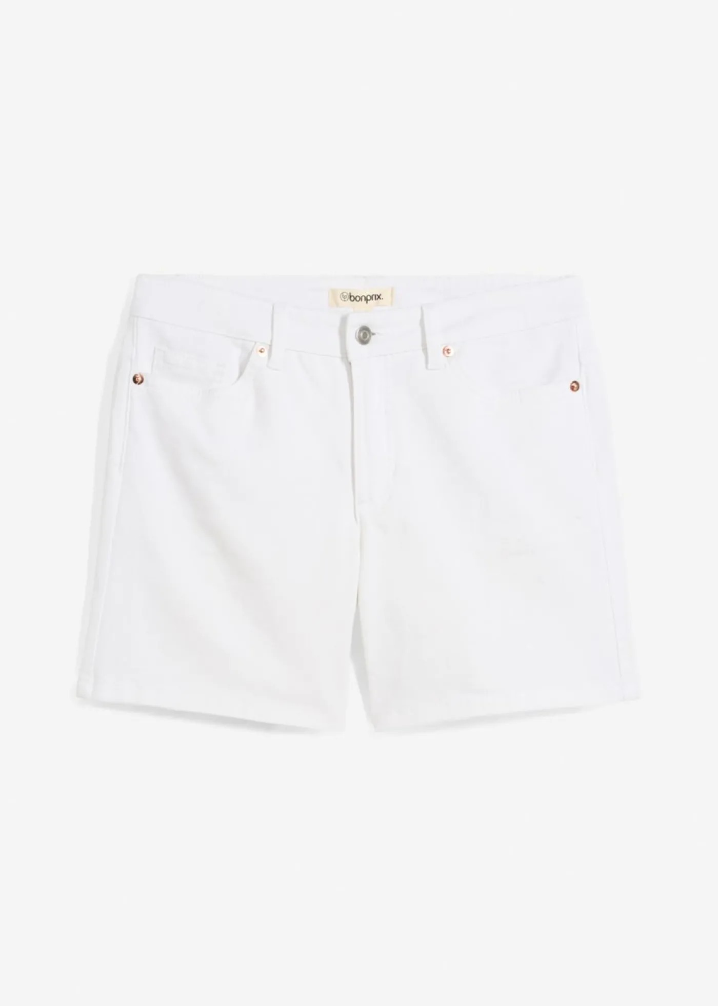 bonprix bonprix Bermudas vaqueras poco elásticas con talle medio Blanco Hot