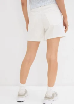 bonprix bonprix Bermudas vaqueras poco elásticas con talle medio Blanco Hot