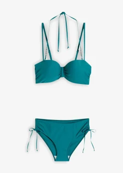 bonprix bonprix Bikini balconette (2 piezas) con tirantes halter extra Azul petróleo Outlet