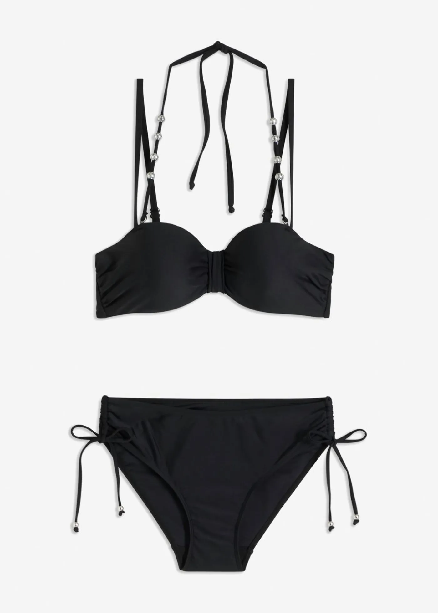 bonprix bonprix Bikini balconette (2 piezas) con tirantes halter extra Negro Clearance