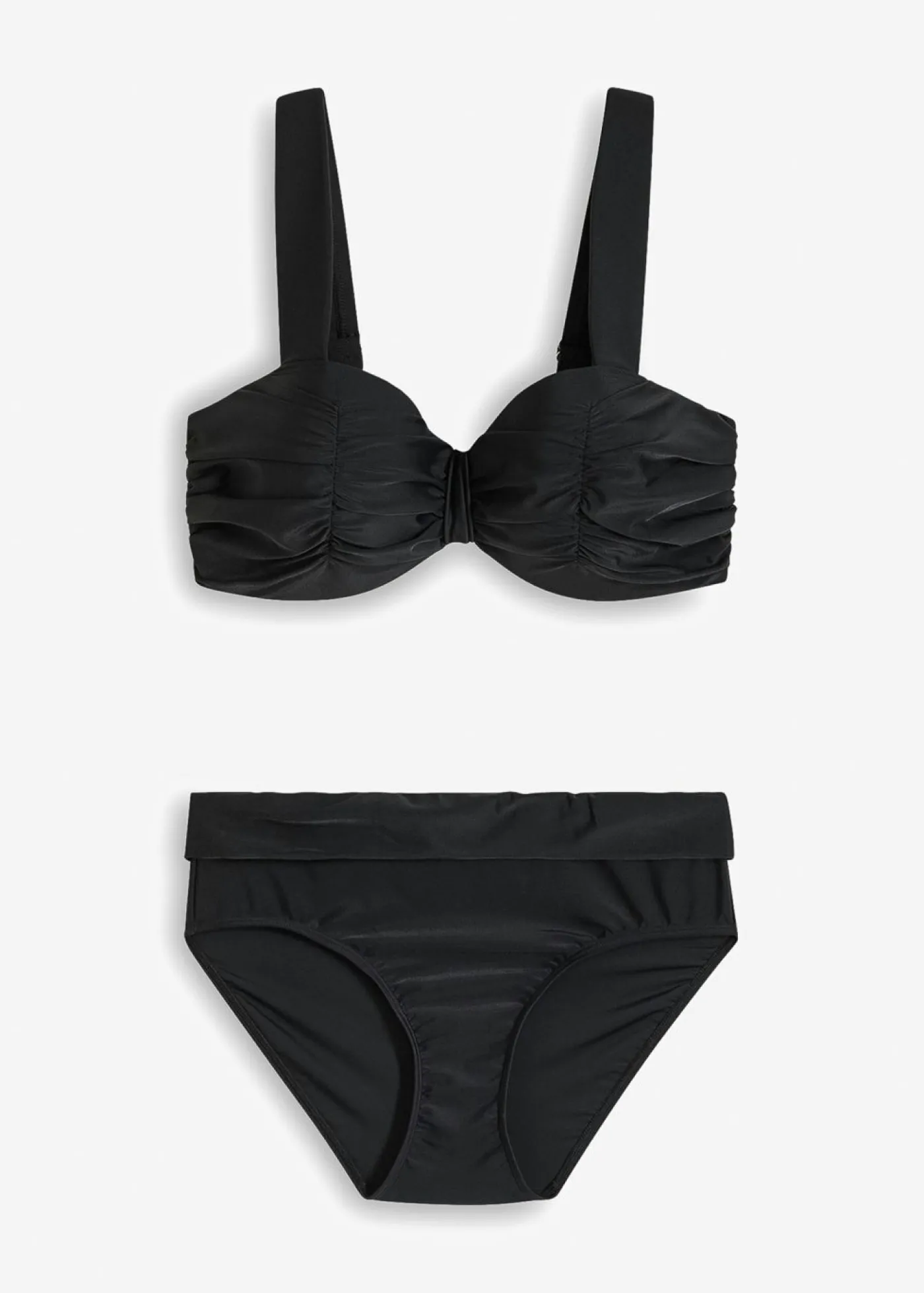 bonprix bonprix Bikini balconette con tirantes acolchados (2 piezas) Negro New