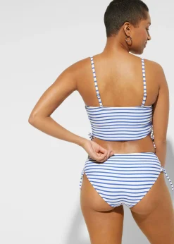 bonprix bonprix Bikini bandeau con tirantes desmontables (2 piezas) Negro-blanco con rayas Online