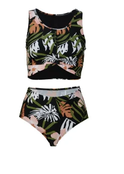 bonprix bonprix Bikini bustier (2 piezas) Negro de flores New