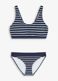 bonprix bonprix Bikini bustier (2 piezas) azul marino-blanco rayas horizontales Best