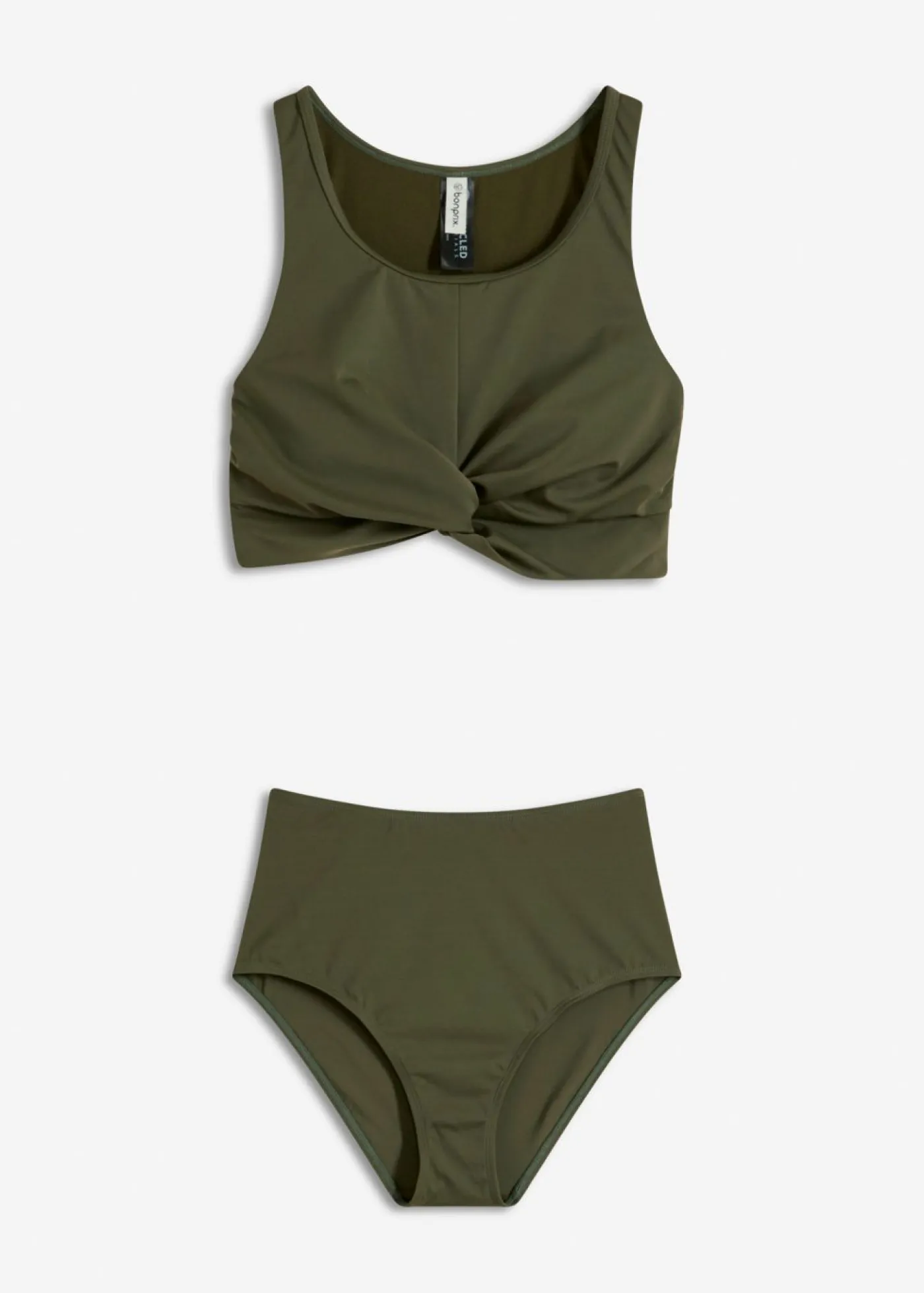 bonprix bonprix Bikini bustier con diseño cruzado (2 piezas) Verde oliva oscuro Best