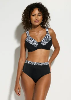 bonprix bonprix Bikini reductor con tirantes acolchados (2 piezas) Negro-blanco Online