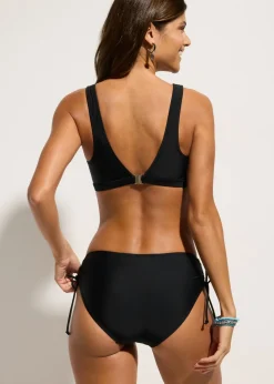 bonprix bonprix Bikini tipo bustier (2 piezas) con cintas para anudar Negro