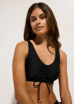 bonprix bonprix Bikini tipo bustier (2 piezas) con cintas para anudar Negro