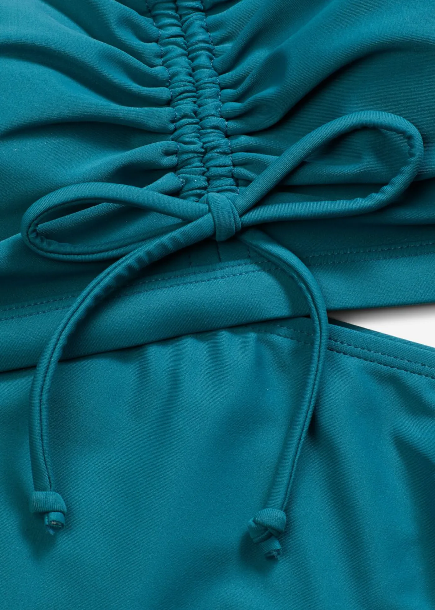 bonprix bonprix Bikini tipo bustier (2 piezas) con cintas para anudar Azul petróleo Hot
