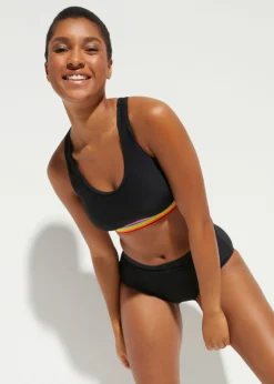 bonprix bonprix Bikini tipo bustier con ligero efecto moldeador Negro Online