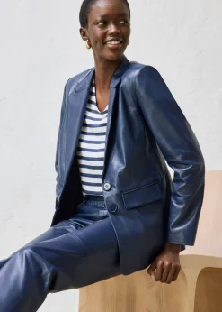 bonprix bonprix Blazer con napa de borrego Azul marino