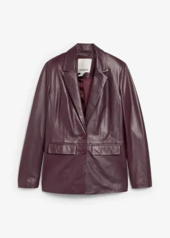 bonprix bonprix Blazer con napa de borrego rojo burdeos New