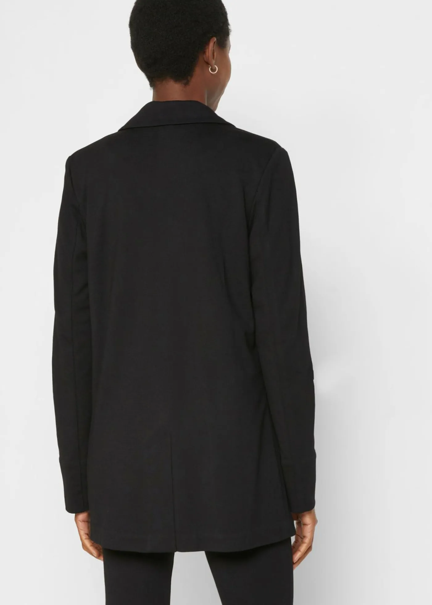 bonprix bonprix Blazer largo Punto di Roma de mezcla de viscosa Negro Outlet