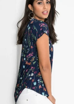 bonprix bonprix Blusa Azul oscuro de flores Sale