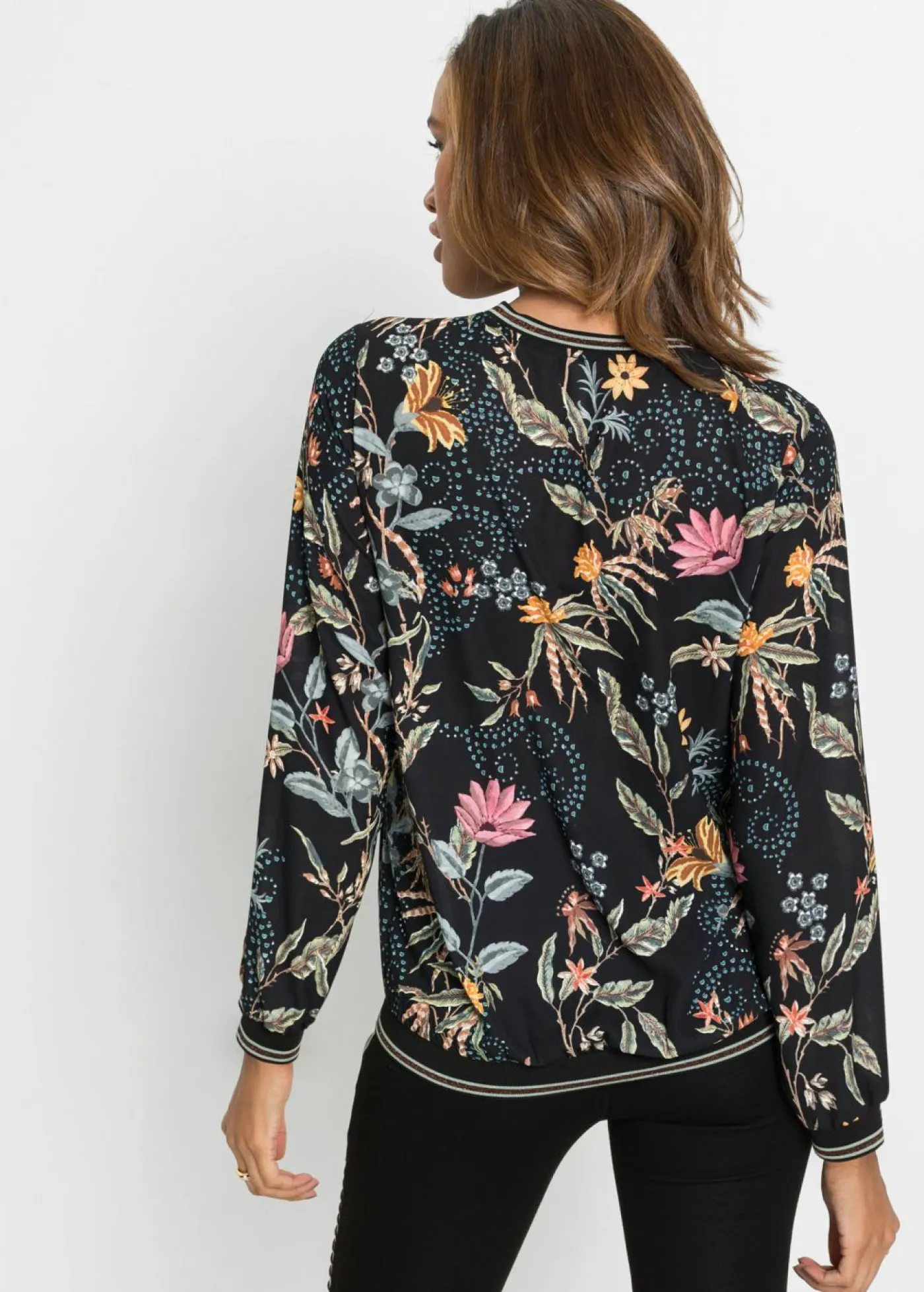 bonprix bonprix Blusa Negro de flores Clearance