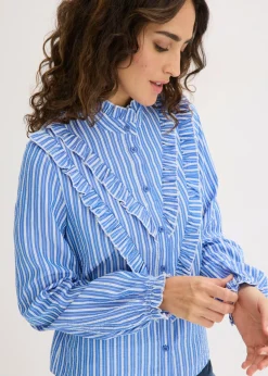bonprix bonprix Blusa Azul-blanco con rayas