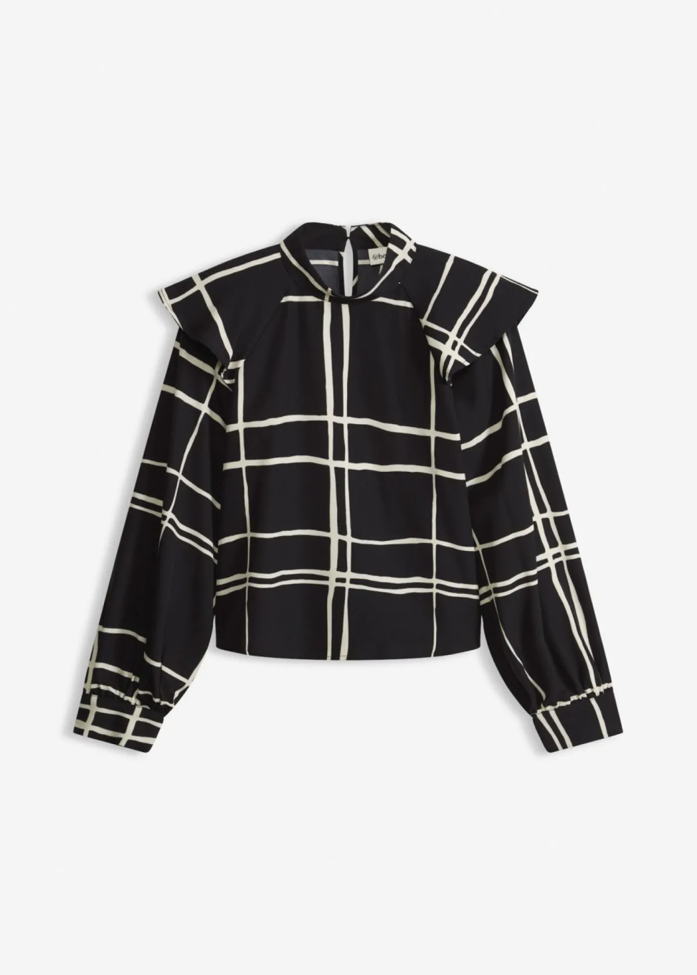 bonprix bonprix Blusa negro-crema a cuadros Clearance