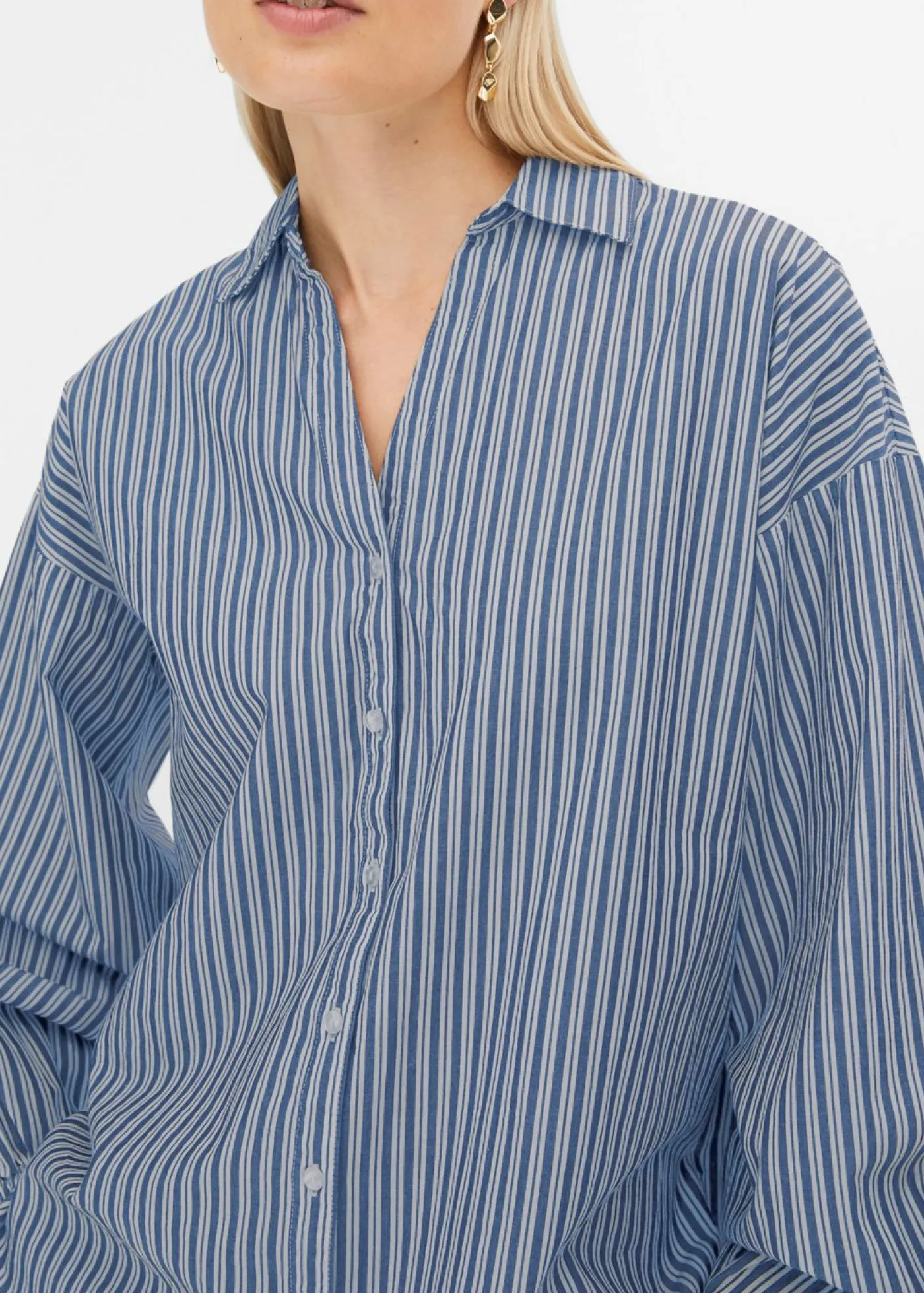 bonprix bonprix Blusa azul ahumado/blanco rayas verticales