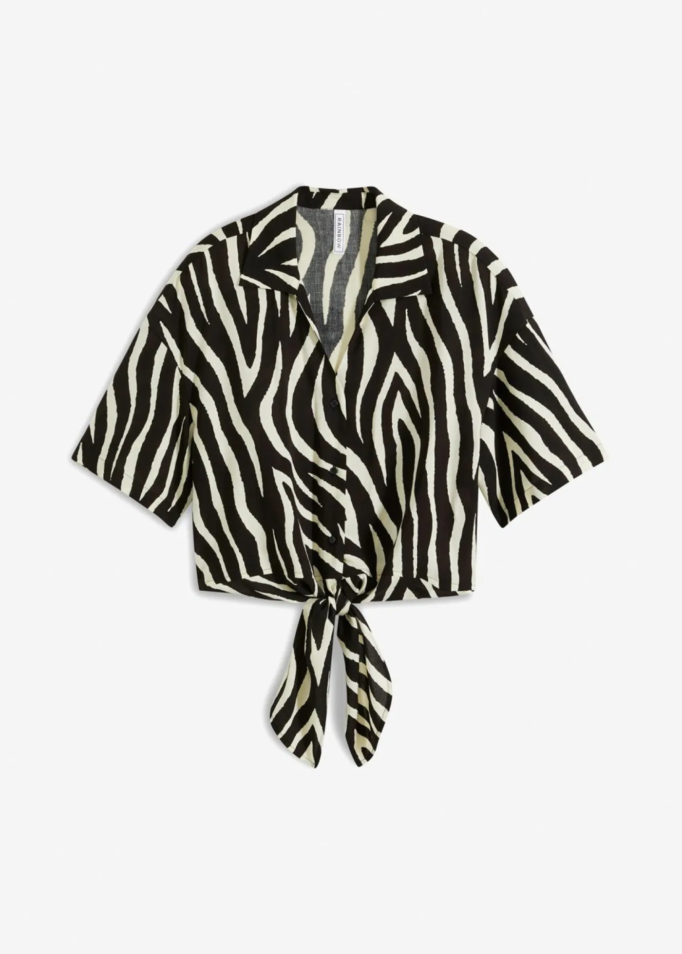 bonprix bonprix Blusa negro-crudo rizado New