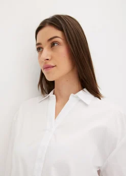 bonprix bonprix Blusa asimétrica con mangas abullonadas Blanco Best