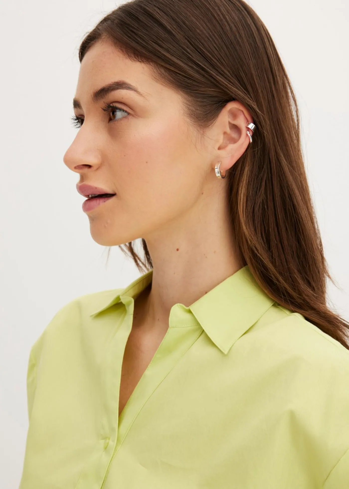 bonprix bonprix Blusa asimétrica con mangas abullonadas Verde menta