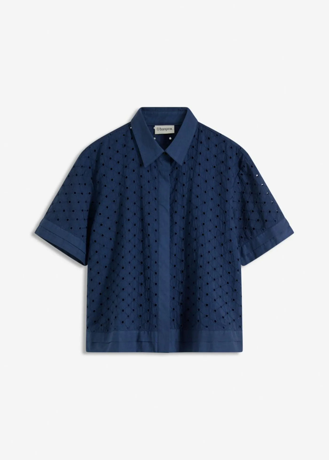 bonprix bonprix Blusa con bordado calado Azul marino Hot