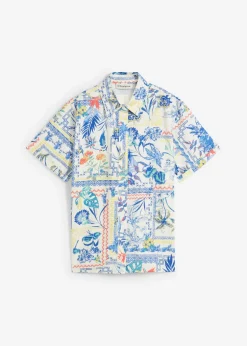 bonprix bonprix Blusa con contenido de seda Azul ártico Sale