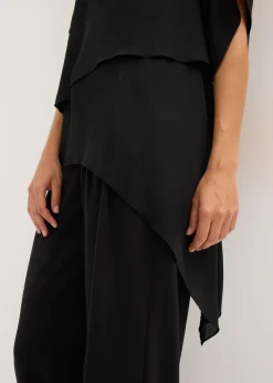bonprix bonprix Blusa con cremallera con aspecto de capas Negro Clearance