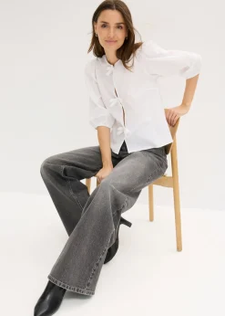 bonprix bonprix Blusa con detalle de lazo Blanco Online