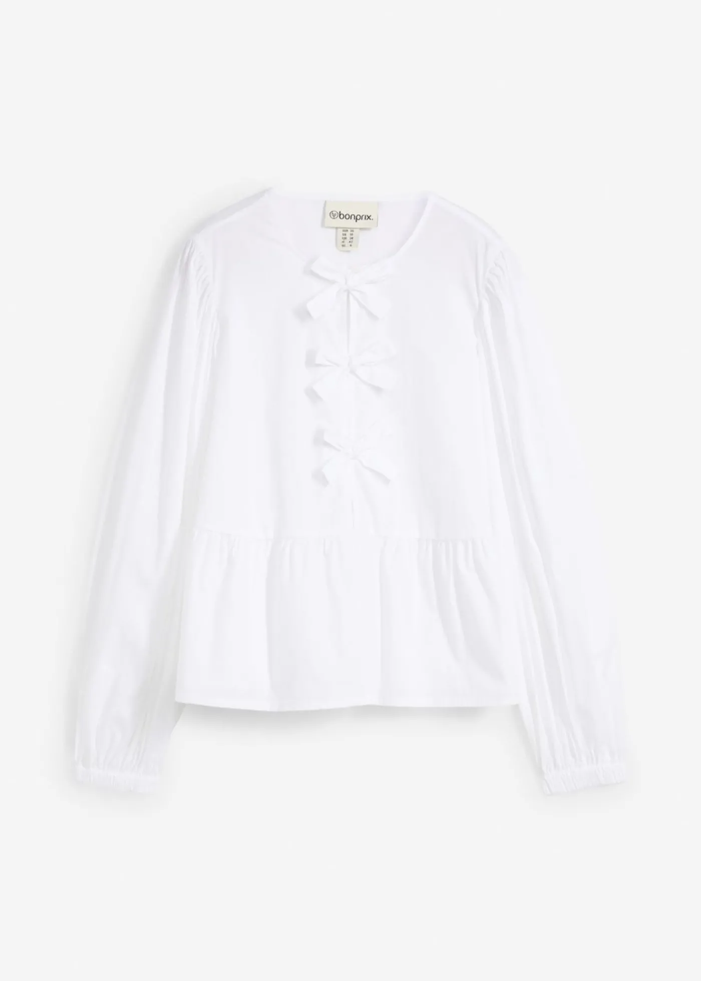bonprix bonprix Blusa con detalles de lazo Blanco New