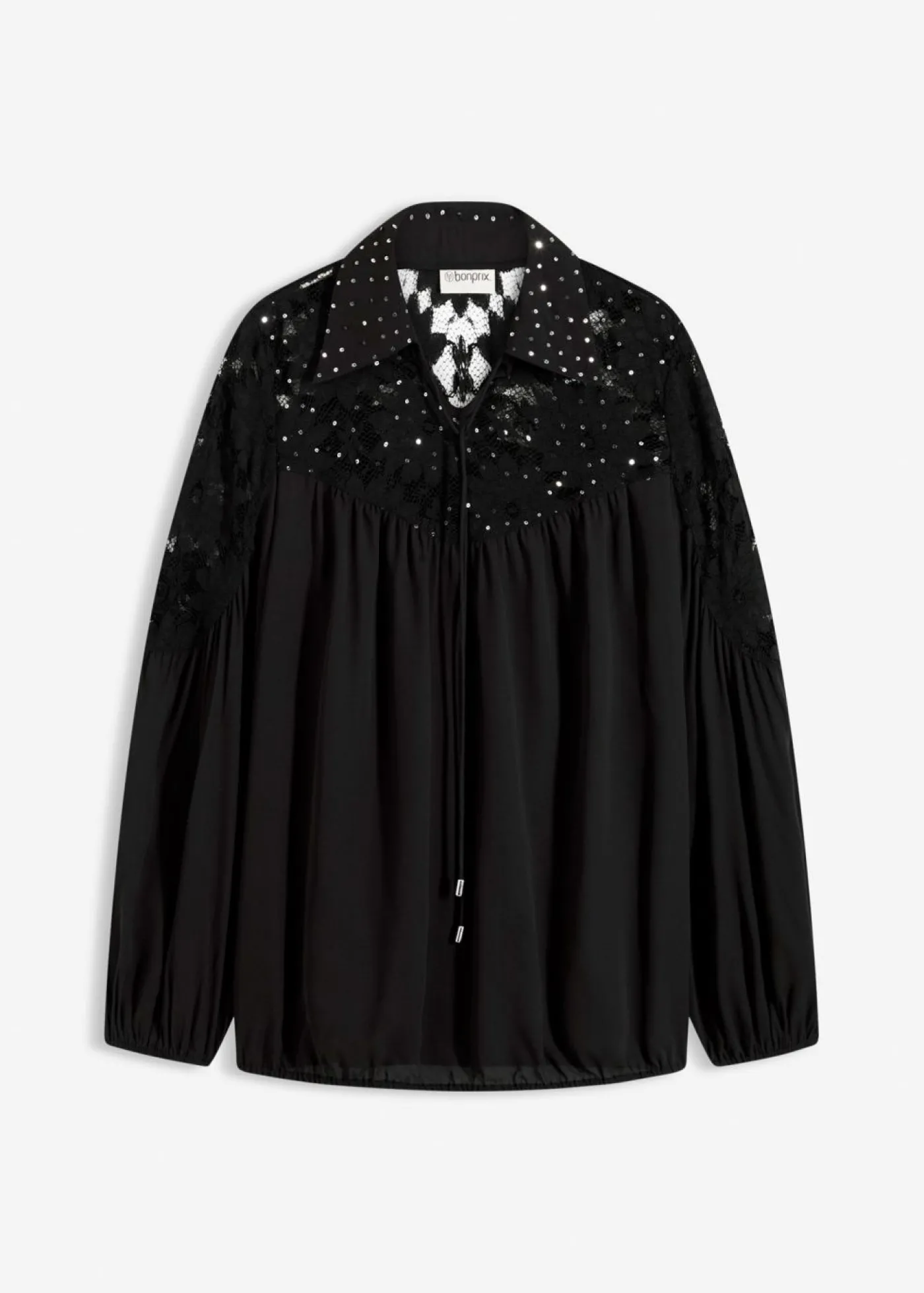 bonprix bonprix Blusa con encaje Negro Online