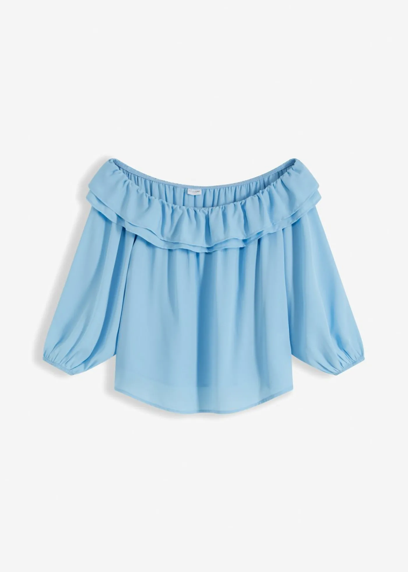 bonprix bonprix Blusa con escote bañera Azul claro Discount