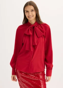 bonprix bonprix Blusa con lazo rojo cayena Discount