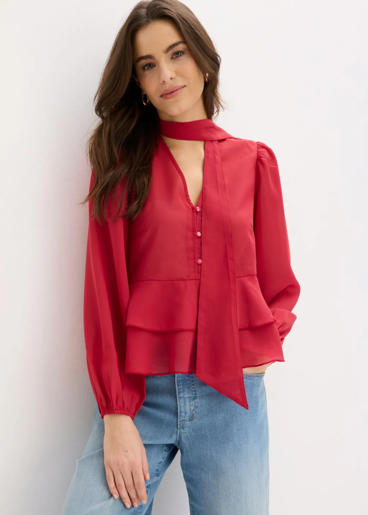 bonprix bonprix Blusa con lazo Cereza Outlet
