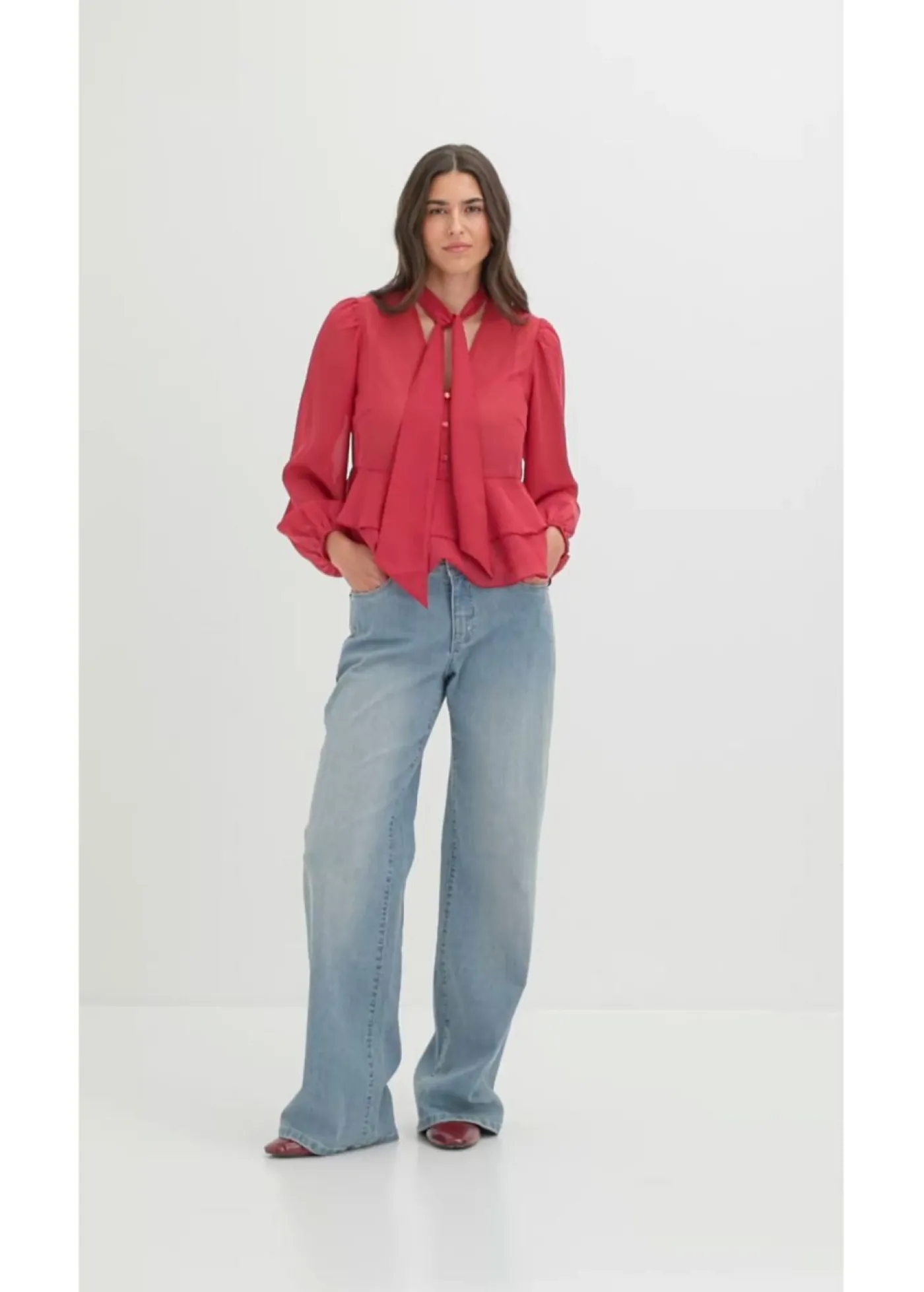 bonprix bonprix Blusa con lazo Cereza Outlet