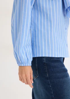 bonprix bonprix Blusa con lazo azul provenzal-blanco con rayas Clearance