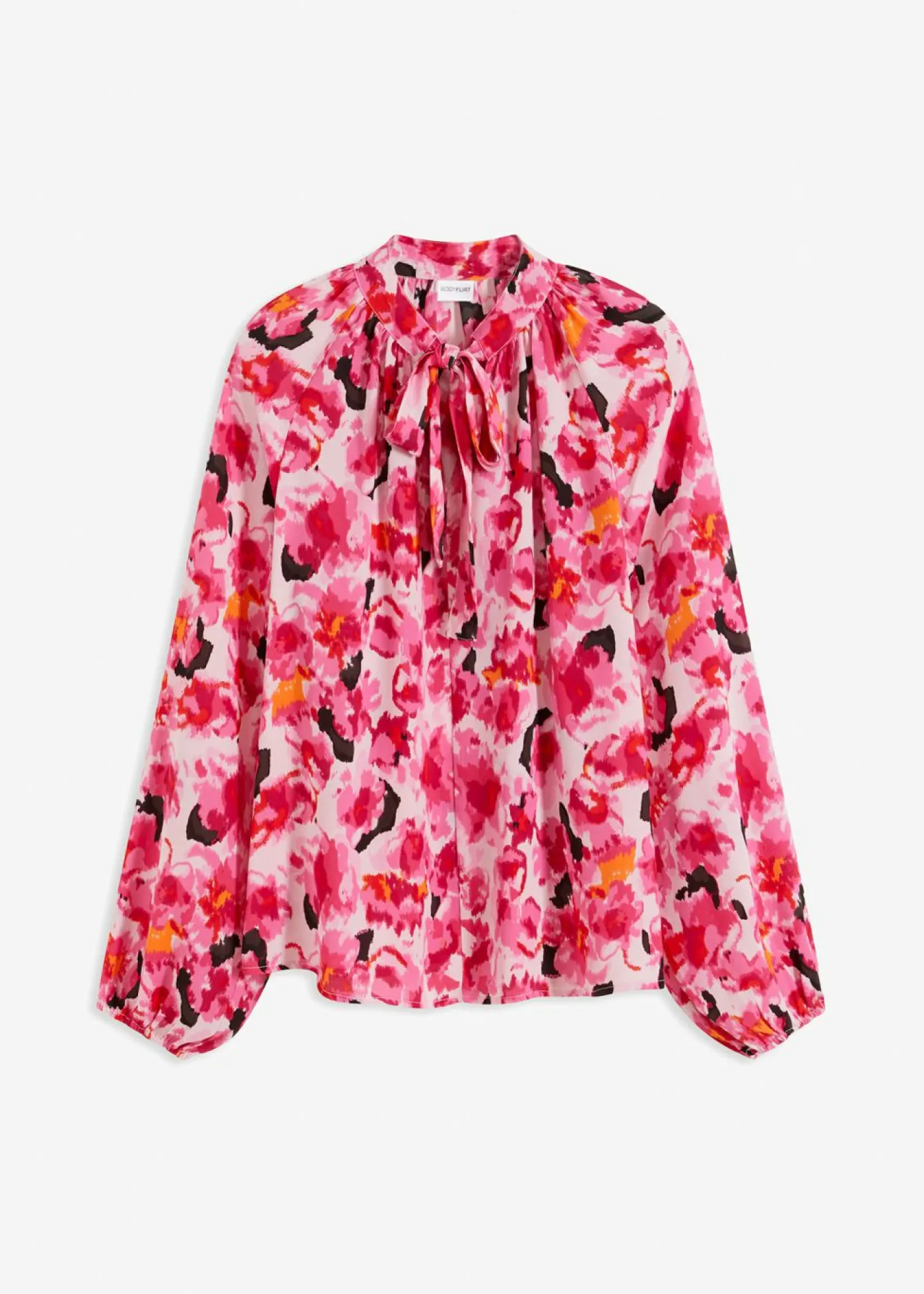 bonprix bonprix Blusa con lazo de gasa rosa caliente Hot
