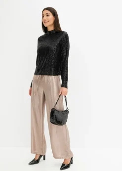 bonprix bonprix Blusa con lentejuelas Negro Online