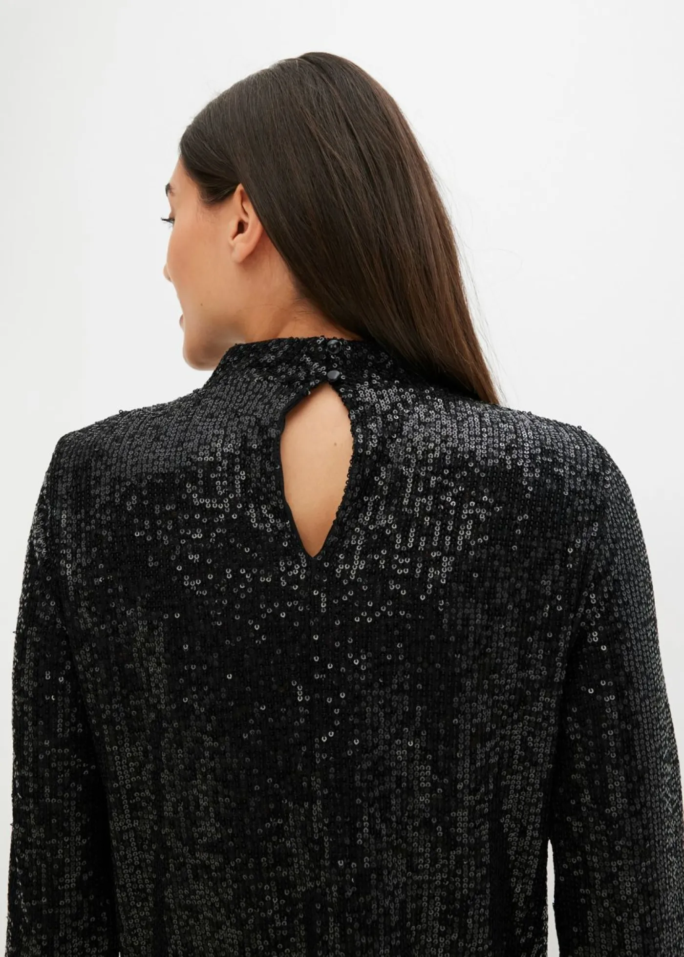 bonprix bonprix Blusa con lentejuelas Negro Online