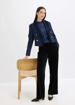 bonprix bonprix Blusa con lentejuelas Azul marino New