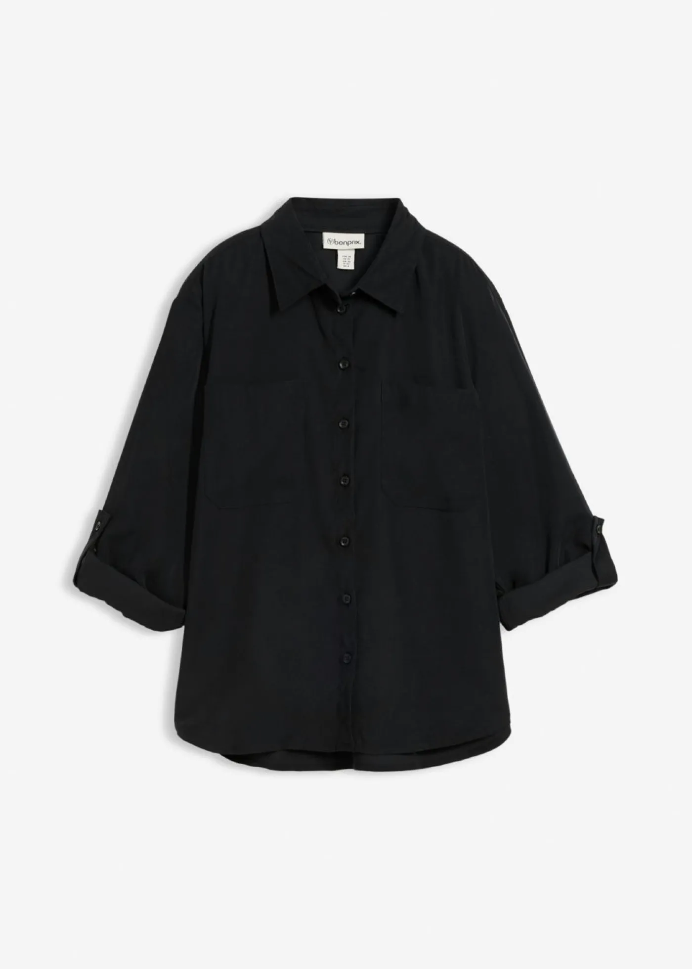 bonprix bonprix Blusa con mezcla de viscosa fluida Negro Clearance