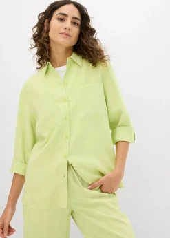 bonprix bonprix Blusa con mezcla de viscosa fluida Verde menta Hot