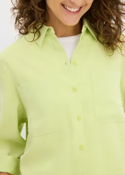 bonprix bonprix Blusa con mezcla de viscosa fluida Verde menta Hot