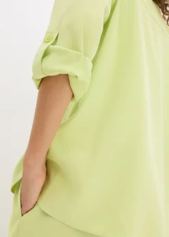 bonprix bonprix Blusa con mezcla de viscosa fluida Verde menta Hot